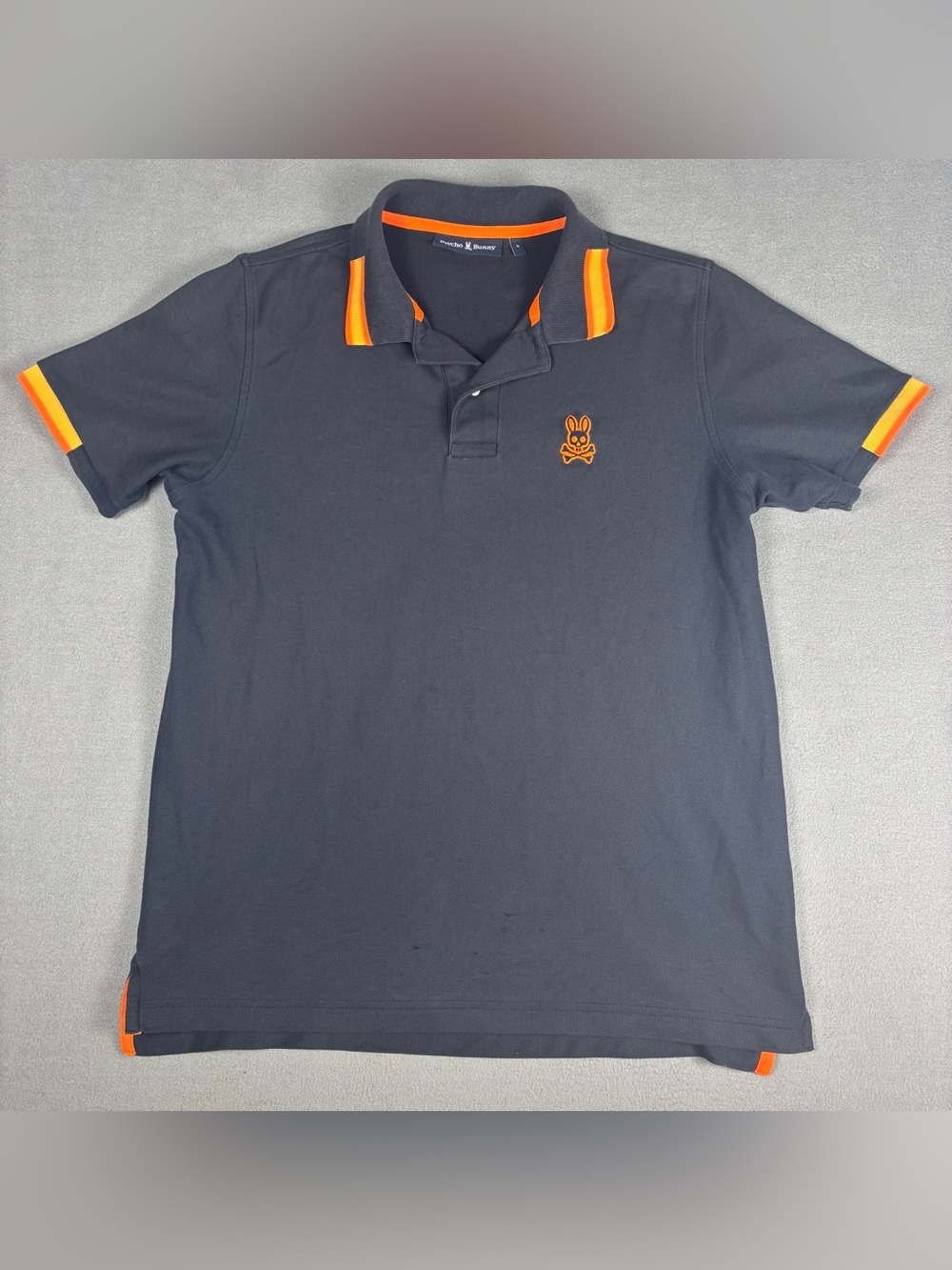 Psycho Bunny Men's Navy Coda Embroidered Bunny Short Sleeve Polo Shirt Size 5